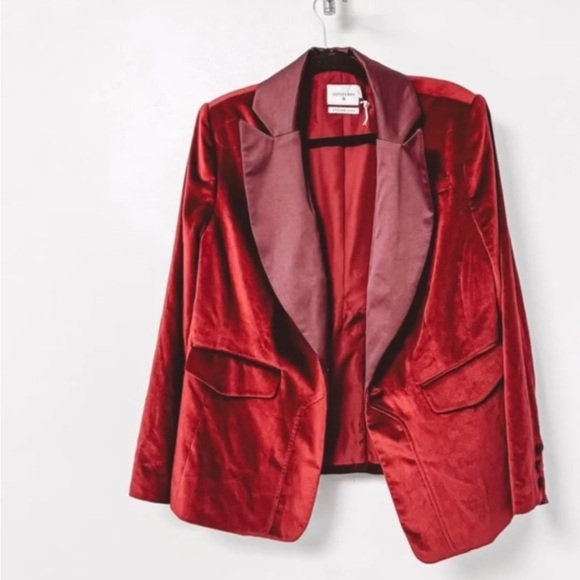 Elegant Velvet Blazer and Pants in Rich Burgundy - Picture 8 of 8